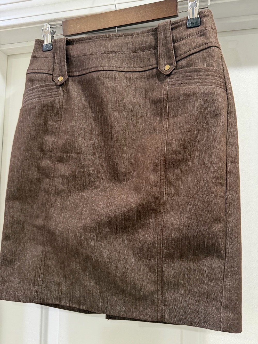 Worthington Brown Pencil Skirt with Belt Loop Detail Size 4 Petite - Picture 5 of 13